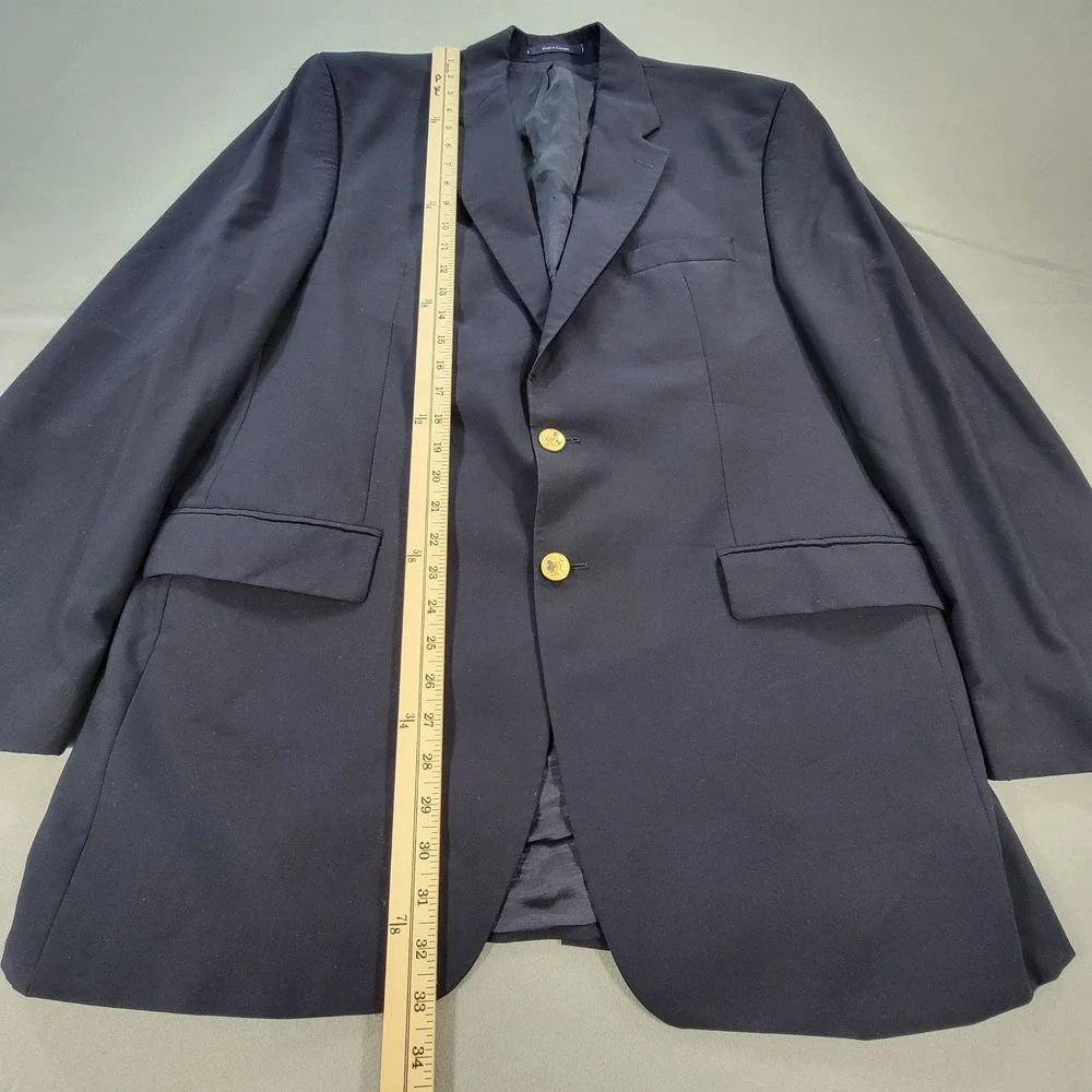 Vintage 90s Polo University Ralph Lauren Blazer Wool Navy Gold Button Men's 44L